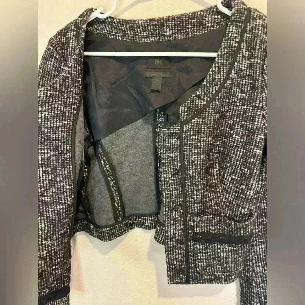 Banana Republic Women’s Vintage Italian Quality Tweed Wool Blazer Size 4 - Picture 5 of 8